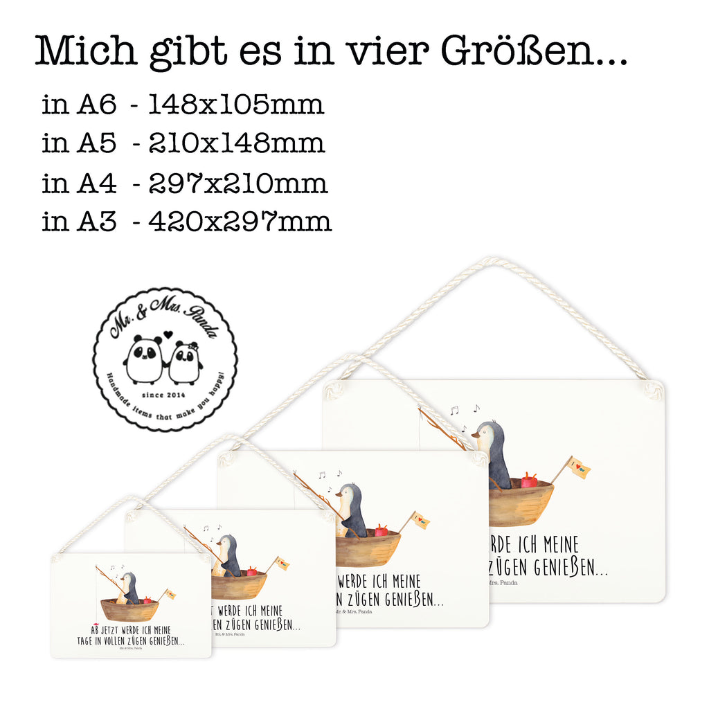 Deko Schild Pinguin Angelboot Pinguin, Pinguine, Angeln, Boot, Angelboot, Lebenslust, Leben, genießen, Motivation, Neustart, Neuanfang, Trennung, Scheidung, Geschenkidee Liebeskummer,	 Schild, Türschild, Holzschild, Wandschild, Wanddeko  Pinguin