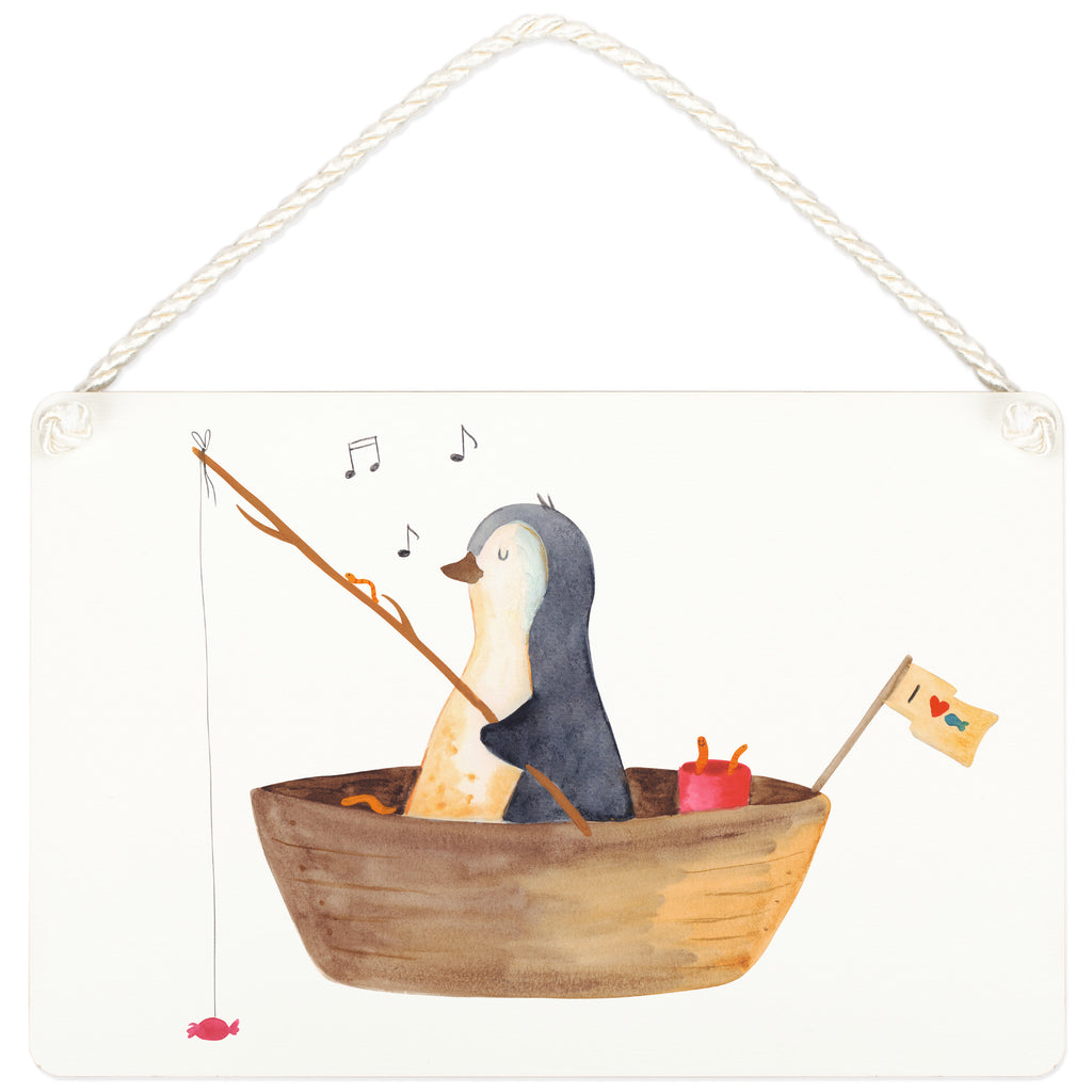 Deko Schild Pinguin Angelboot Pinguin, Pinguine, Angeln, Boot, Angelboot, Lebenslust, Leben, genießen, Motivation, Neustart, Neuanfang, Trennung, Scheidung, Geschenkidee Liebeskummer,	 Schild, Türschild, Holzschild, Wandschild, Wanddeko  Pinguin