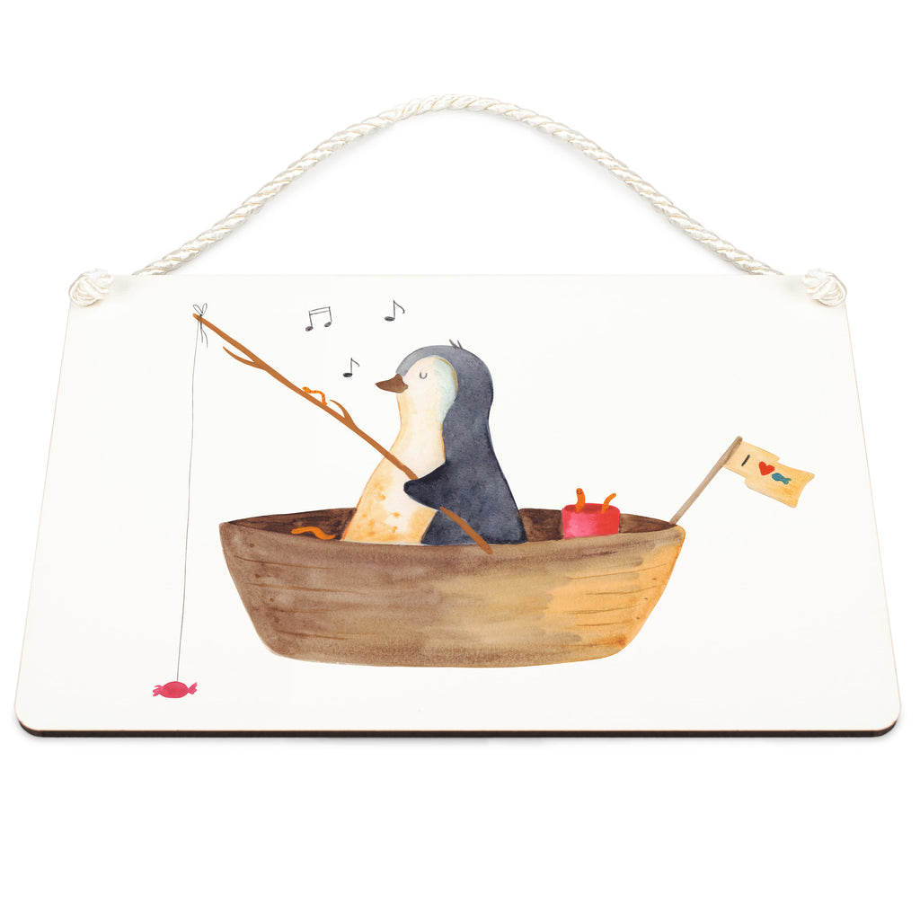 Deko Schild Pinguin Angelboot Pinguin, Pinguine, Angeln, Boot, Angelboot, Lebenslust, Leben, genießen, Motivation, Neustart, Neuanfang, Trennung, Scheidung, Geschenkidee Liebeskummer,	 Schild, Türschild, Holzschild, Wandschild, Wanddeko  Pinguin