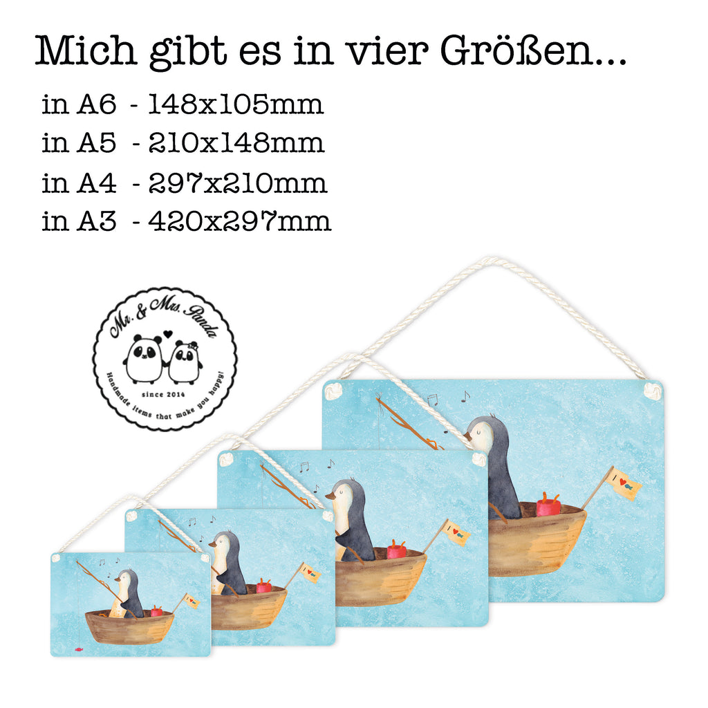 Deko Schild Pinguin Angelboot Pinguin, Pinguine, Angeln, Boot, Angelboot, Lebenslust, Leben, genießen, Motivation, Neustart, Neuanfang, Trennung, Scheidung, Geschenkidee Liebeskummer,	 Schild, Türschild, Holzschild, Wandschild, Wanddeko  Pinguin