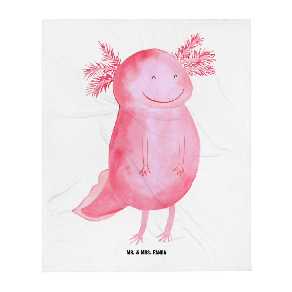 Babydecke Axolotl glücklich Axolotl, Axolot, Schwanzlurch, Lurch, Lurche, Motivation, gute Laune Babydecke, Babygeschenk, Geschenk Geburt, Babyecke Kuscheldecke, Krabbeldecke  Axolotl, Molch