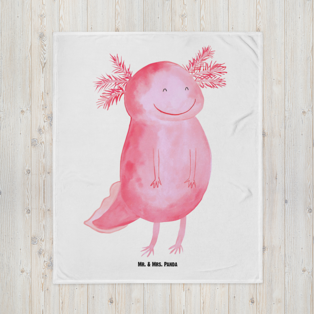 Babydecke Axolotl glücklich Axolotl, Axolot, Schwanzlurch, Lurch, Lurche, Motivation, gute Laune Babydecke, Babygeschenk, Geschenk Geburt, Babyecke Kuscheldecke, Krabbeldecke  Axolotl, Molch
