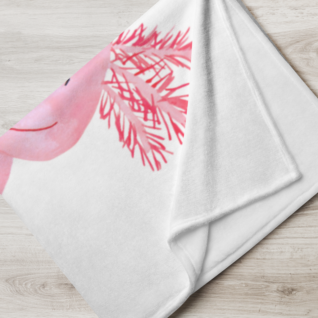 Babydecke Axolotl glücklich Axolotl, Axolot, Schwanzlurch, Lurch, Lurche, Motivation, gute Laune Babydecke, Babygeschenk, Geschenk Geburt, Babyecke Kuscheldecke, Krabbeldecke  Axolotl, Molch