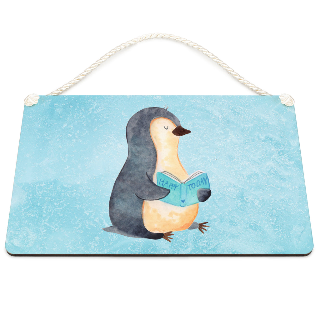 Deko Schild Pinguin Buch Pinguin, Pinguine, Buch, Lesen, Bücherwurm, Nichtstun, Faulenzen, Ferien, Urlaub, Freizeit,	 Schild, Türschild, Holzschild, Wandschild, Wanddeko  Pinguin