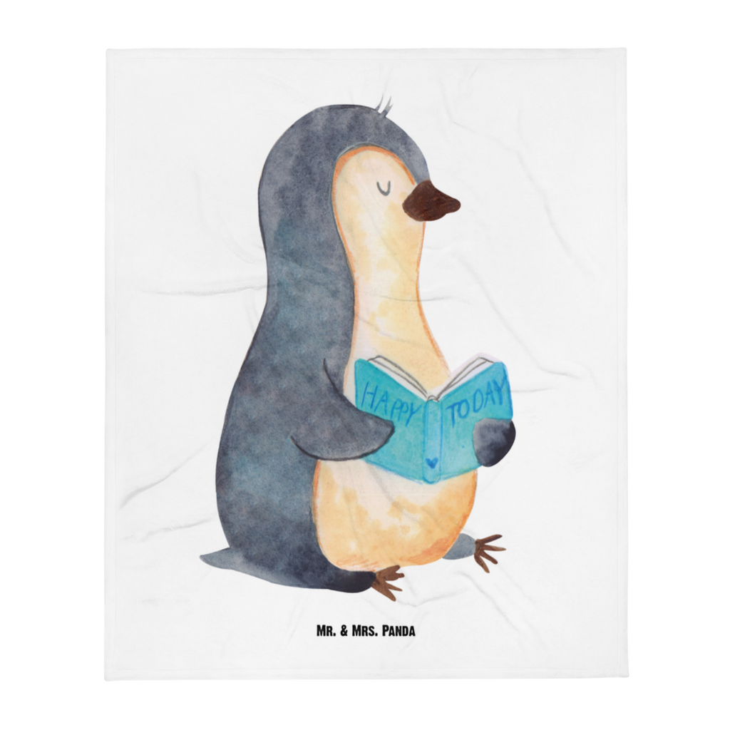 Babydecke Pinguin Buch Pinguin, Pinguine, Buch, Lesen, Bücherwurm, Nichtstun, Faulenzen, Ferien, Urlaub, Freizeit,	 Babydecke, Babygeschenk, Geschenk Geburt, Babyecke Kuscheldecke, Krabbeldecke  Pinguin