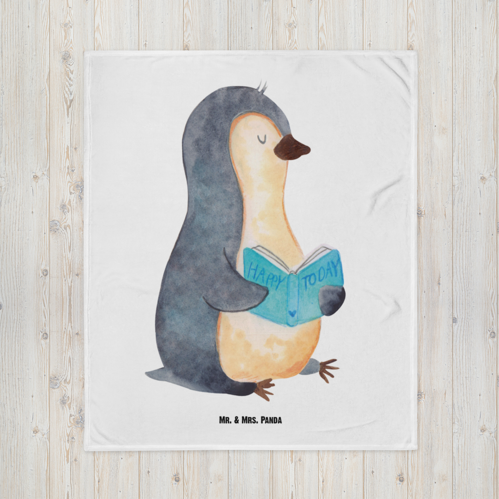 Babydecke Pinguin Buch Pinguin, Pinguine, Buch, Lesen, Bücherwurm, Nichtstun, Faulenzen, Ferien, Urlaub, Freizeit,	 Babydecke, Babygeschenk, Geschenk Geburt, Babyecke Kuscheldecke, Krabbeldecke  Pinguin