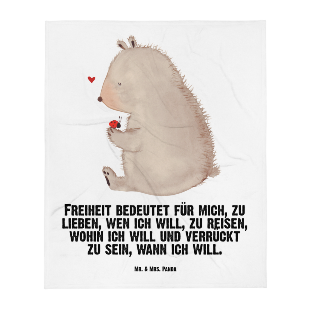 Babydecke Bär mit Marienkäfer Bär, Marienkäfer, Liebe, Freiheit, Motivation, Das Leben ist schön Babydecke, Babygeschenk, Geschenk Geburt, Babyecke Kuscheldecke, Krabbeldecke  Bär, Teddy, Teddybär