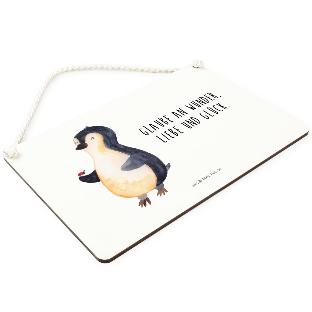 Deko Schild Pinguin Marienkäfer Pinguin, Pinguine, Marienkäfer, Liebe, Wunder, Glück, Freude, Lebensfreude Schild, Türschild, Holzschild, Wandschild, Wanddeko  Pinguin