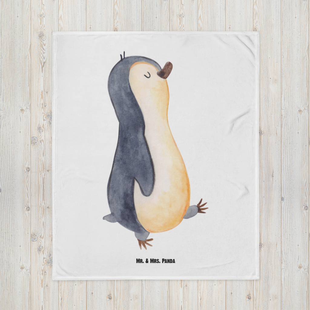 Babydecke Pinguin marschierend Pinguin, Pinguine, Frühaufsteher, Langschläfer, Bruder, Schwester, Familie	 Babydecke, Babygeschenk, Geschenk Geburt, Babyecke Kuscheldecke, Krabbeldecke  Pinguin