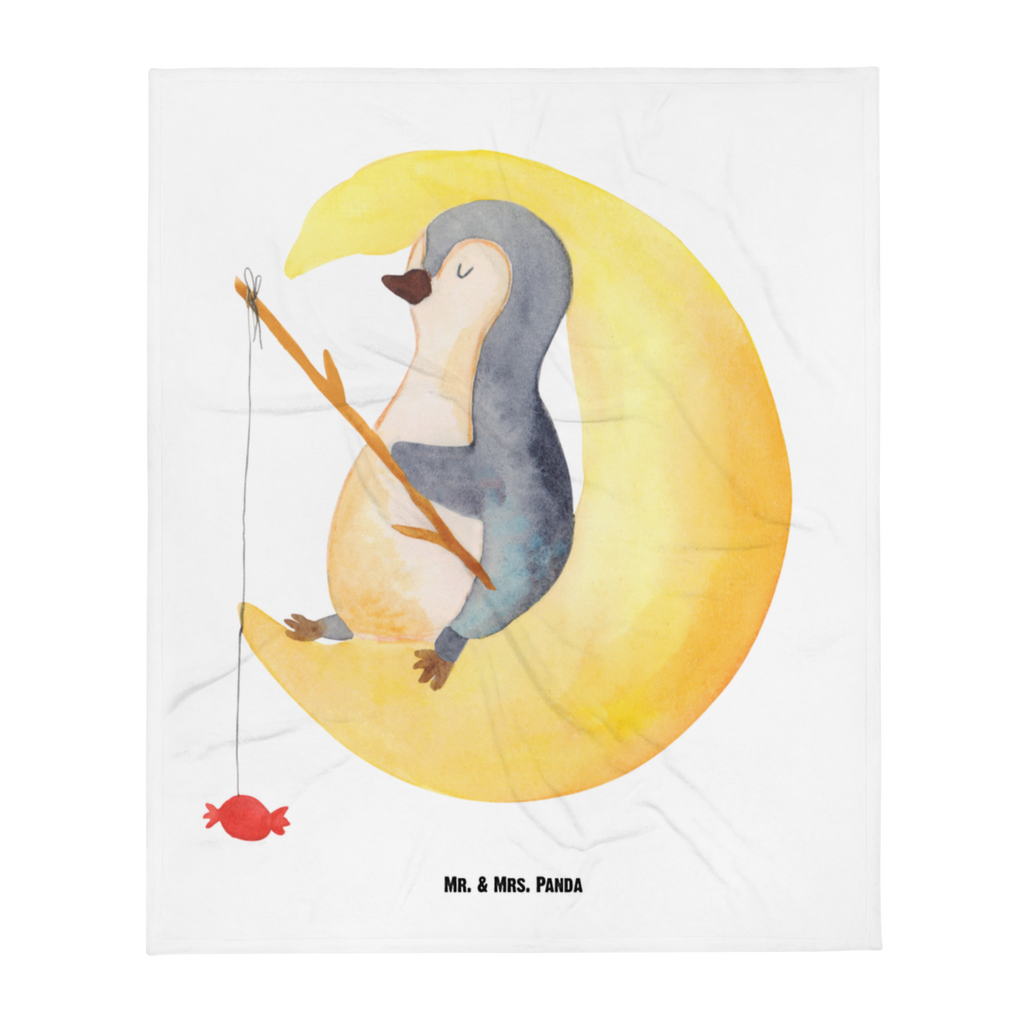 Babydecke Pinguin Mond Pinguin, Pinguine, Spruch, schlafen, Nachtruhe, Einschlafen, Schlafzimmer, Schlafstörungen, Gästezimmer,	 Babydecke, Babygeschenk, Geschenk Geburt, Babyecke Kuscheldecke, Krabbeldecke  Pinguin