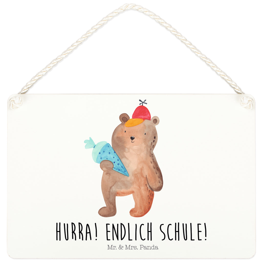 Deko Schild Bär mit Schultüte Bär Motiv, Schultüte, Erster Schultag Geschenk, Einschulung Geschenk, Schule Geschenk, Grundschule, Schulanfang, Schulbeginn,  Schild, Türschild, Holzschild, Wandschild, Wanddeko  Bär, Teddy, Teddybär
