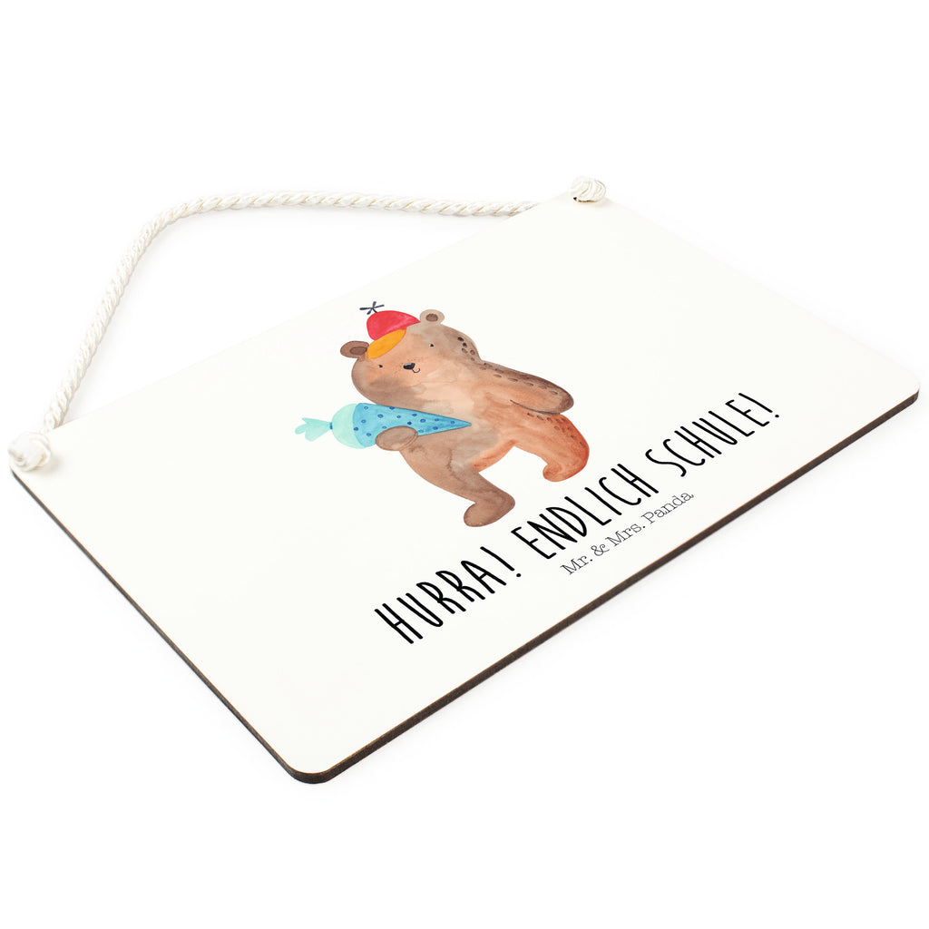 Deko Schild Bär mit Schultüte Bär Motiv, Schultüte, Erster Schultag Geschenk, Einschulung Geschenk, Schule Geschenk, Grundschule, Schulanfang, Schulbeginn,  Schild, Türschild, Holzschild, Wandschild, Wanddeko  Bär, Teddy, Teddybär
