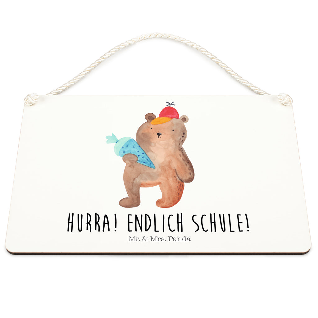Deko Schild Bär mit Schultüte Bär Motiv, Schultüte, Erster Schultag Geschenk, Einschulung Geschenk, Schule Geschenk, Grundschule, Schulanfang, Schulbeginn,  Schild, Türschild, Holzschild, Wandschild, Wanddeko  Bär, Teddy, Teddybär