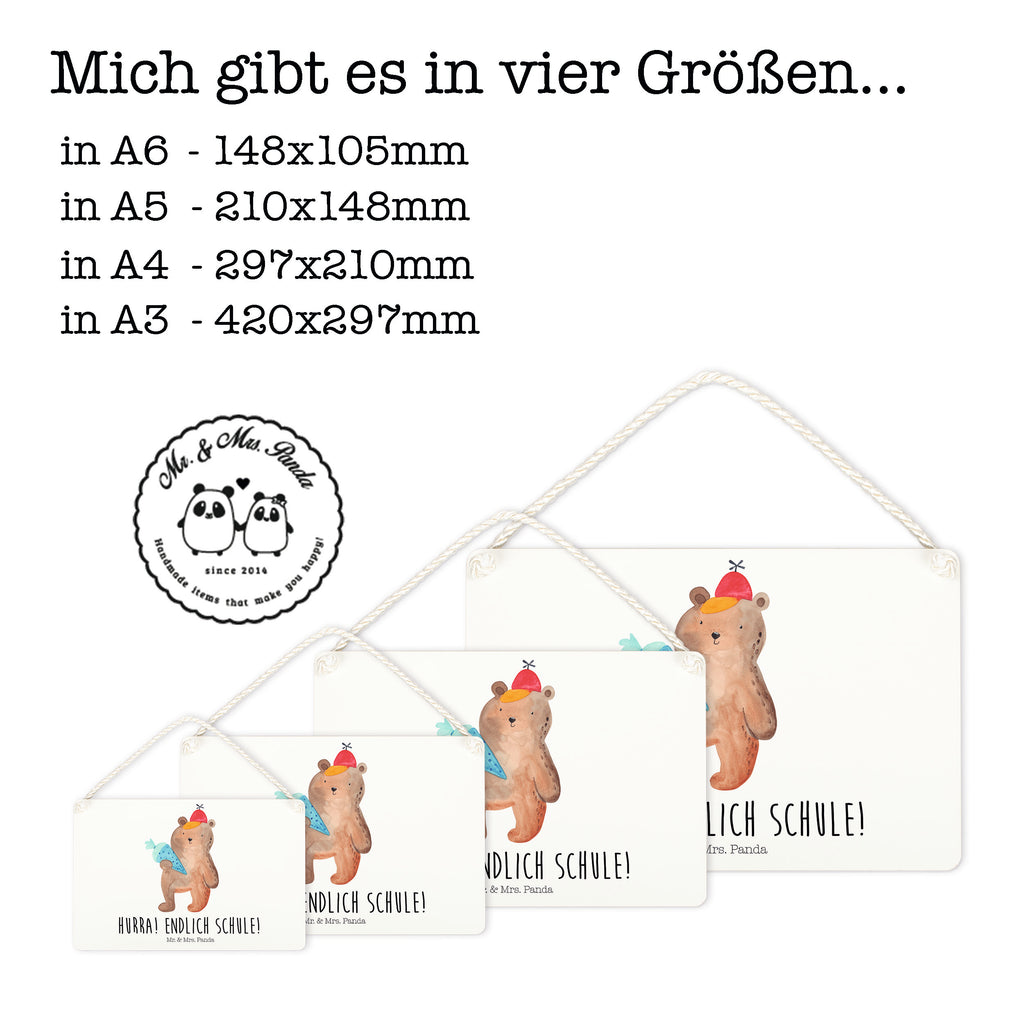 Deko Schild Bär mit Schultüte Bär Motiv, Schultüte, Erster Schultag Geschenk, Einschulung Geschenk, Schule Geschenk, Grundschule, Schulanfang, Schulbeginn,  Schild, Türschild, Holzschild, Wandschild, Wanddeko  Bär, Teddy, Teddybär