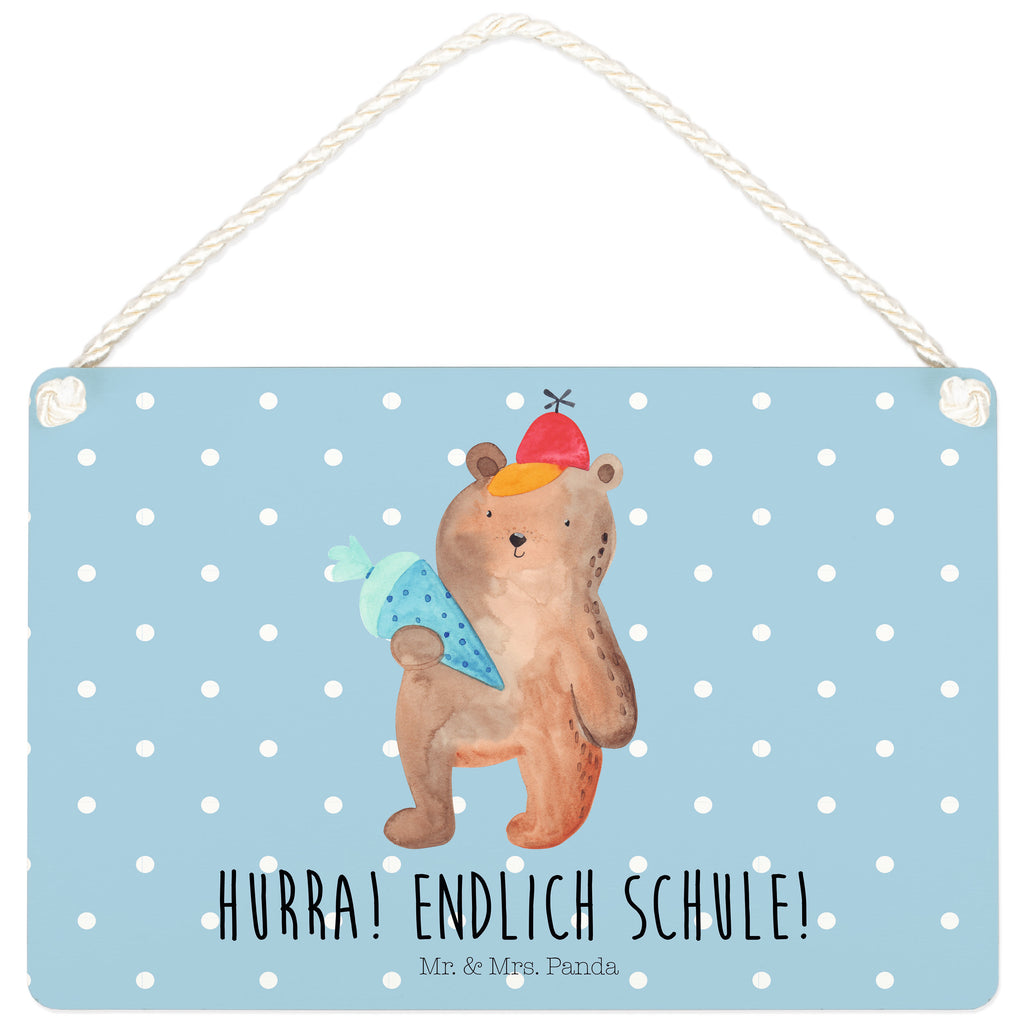 Deko Schild Bär mit Schultüte Bär Motiv, Schultüte, Erster Schultag Geschenk, Einschulung Geschenk, Schule Geschenk, Grundschule, Schulanfang, Schulbeginn,  Schild, Türschild, Holzschild, Wandschild, Wanddeko  Bär, Teddy, Teddybär