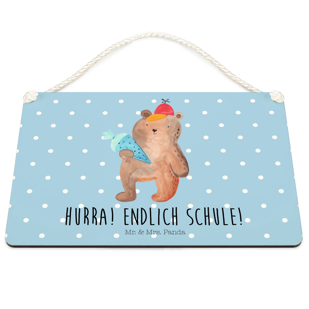 Deko Schild Bär mit Schultüte Bär Motiv, Schultüte, Erster Schultag Geschenk, Einschulung Geschenk, Schule Geschenk, Grundschule, Schulanfang, Schulbeginn,  Schild, Türschild, Holzschild, Wandschild, Wanddeko  Bär, Teddy, Teddybär