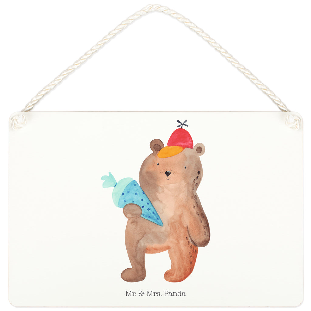 Deko Schild Bär mit Schultüte Bär Motiv, Schultüte, Erster Schultag Geschenk, Einschulung Geschenk, Schule Geschenk, Grundschule, Schulanfang, Schulbeginn,  Schild, Türschild, Holzschild, Wandschild, Wanddeko  Bär, Teddy, Teddybär