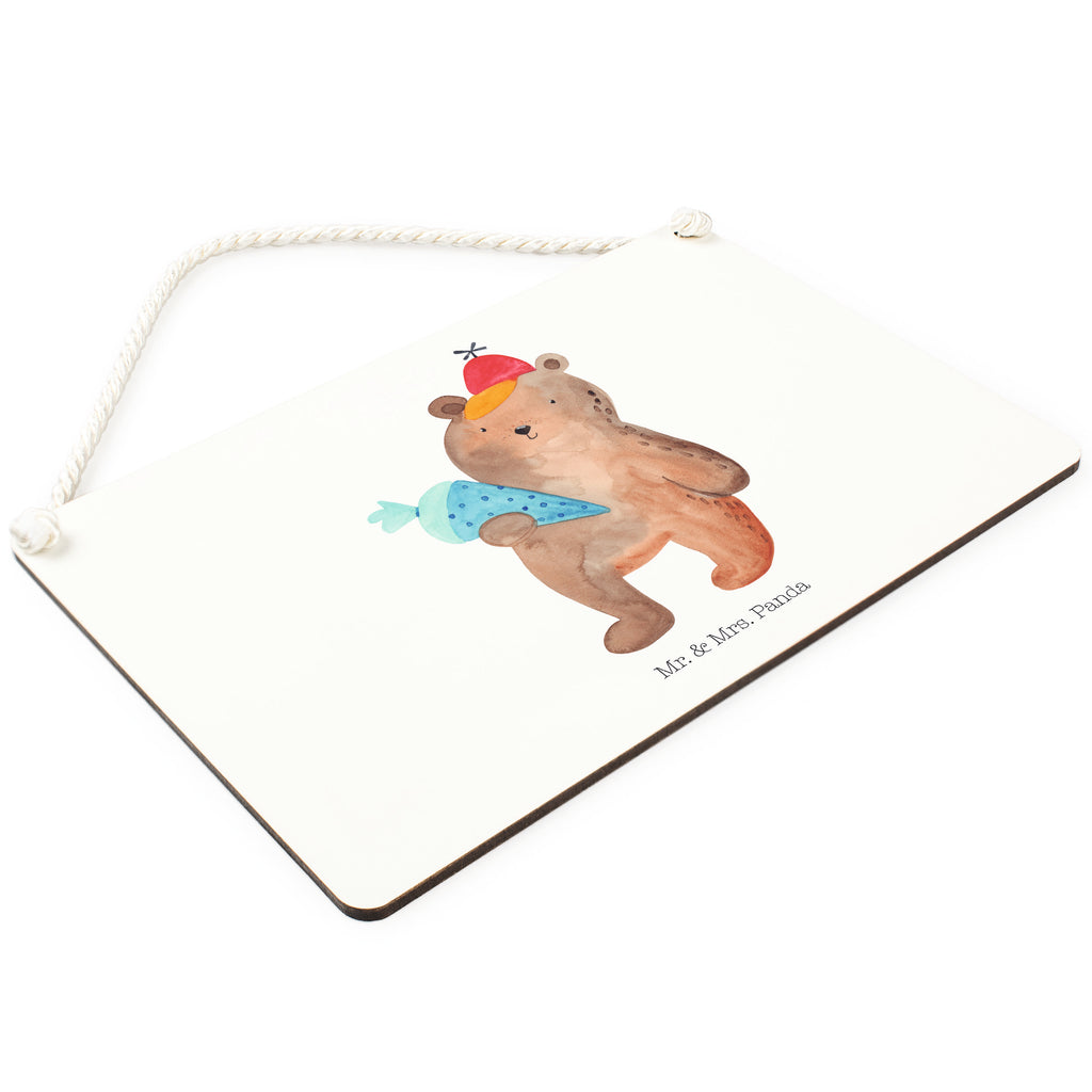 Deko Schild Bär mit Schultüte Bär Motiv, Schultüte, Erster Schultag Geschenk, Einschulung Geschenk, Schule Geschenk, Grundschule, Schulanfang, Schulbeginn,  Schild, Türschild, Holzschild, Wandschild, Wanddeko  Bär, Teddy, Teddybär