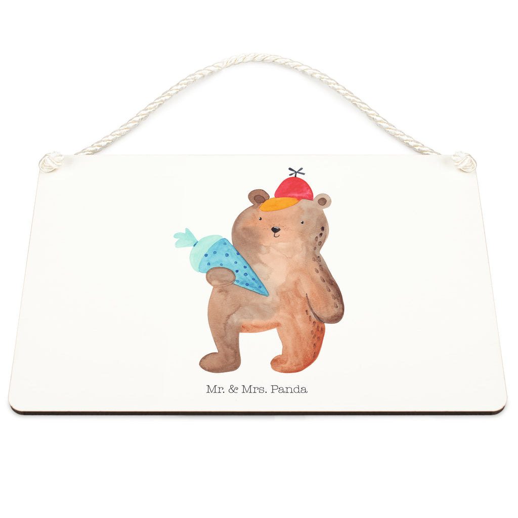 Deko Schild Bär mit Schultüte Bär Motiv, Schultüte, Erster Schultag Geschenk, Einschulung Geschenk, Schule Geschenk, Grundschule, Schulanfang, Schulbeginn,  Schild, Türschild, Holzschild, Wandschild, Wanddeko  Bär, Teddy, Teddybär