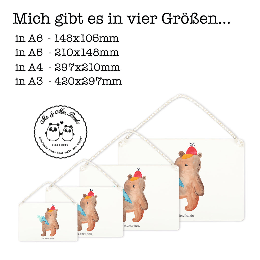 Deko Schild Bär mit Schultüte Bär Motiv, Schultüte, Erster Schultag Geschenk, Einschulung Geschenk, Schule Geschenk, Grundschule, Schulanfang, Schulbeginn,  Schild, Türschild, Holzschild, Wandschild, Wanddeko  Bär, Teddy, Teddybär