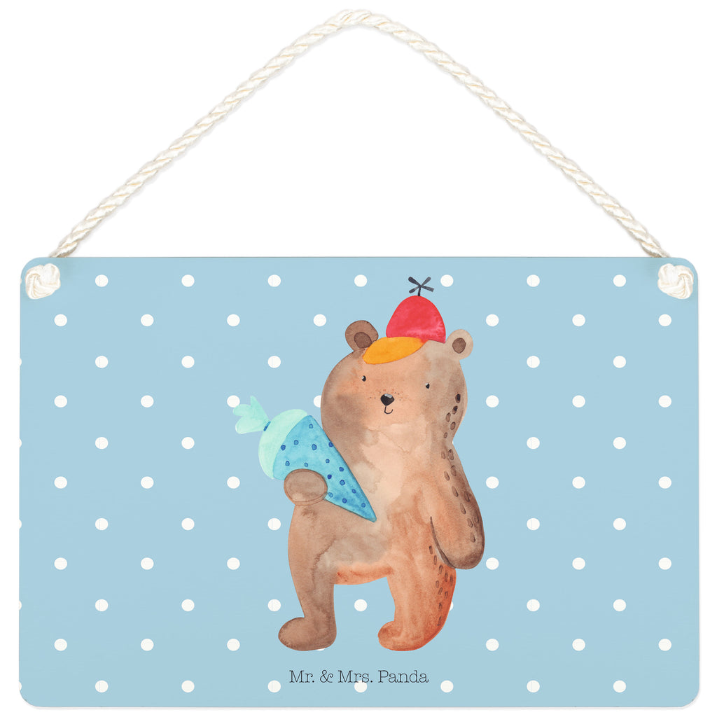 Deko Schild Bär mit Schultüte Bär Motiv, Schultüte, Erster Schultag Geschenk, Einschulung Geschenk, Schule Geschenk, Grundschule, Schulanfang, Schulbeginn,  Schild, Türschild, Holzschild, Wandschild, Wanddeko  Bär, Teddy, Teddybär