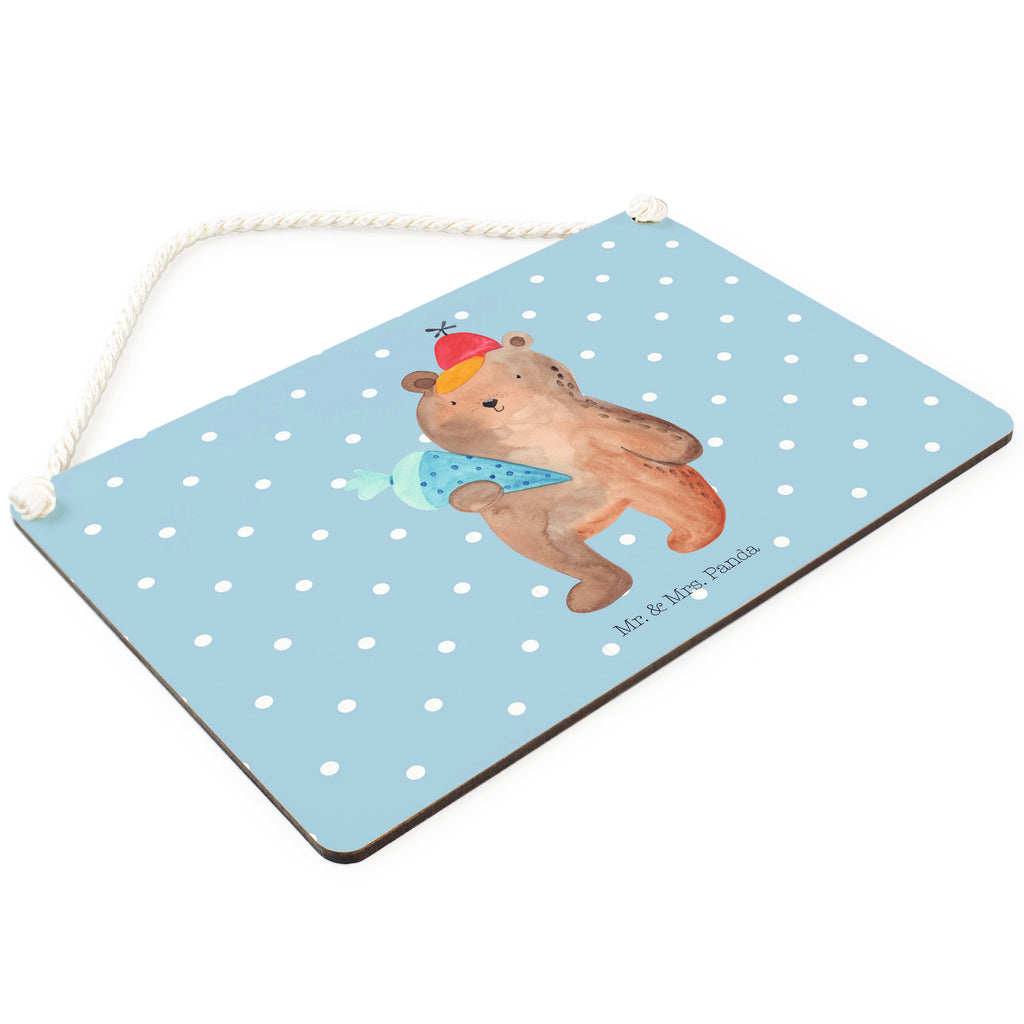 Deko Schild Bär mit Schultüte Bär Motiv, Schultüte, Erster Schultag Geschenk, Einschulung Geschenk, Schule Geschenk, Grundschule, Schulanfang, Schulbeginn,  Schild, Türschild, Holzschild, Wandschild, Wanddeko  Bär, Teddy, Teddybär