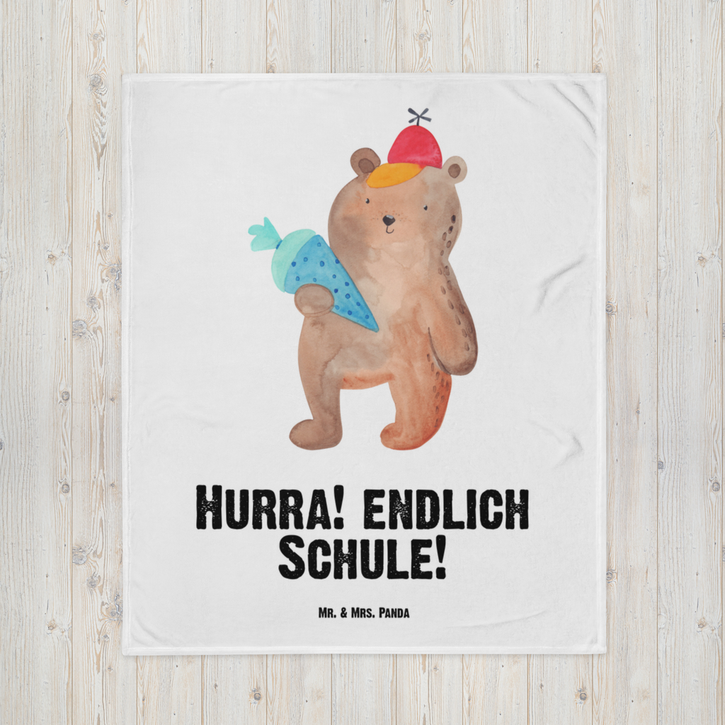 Babydecke Bär mit Schultüte Babydecke, Babygeschenk, Geschenk Geburt, Babyecke Kuscheldecke, Krabbeldecke, Bär, Teddy, Teddybär, Bär Motiv, Schultüte, Erster Schultag Geschenk, Einschulung Geschenk, Schule Geschenk, Grundschule, Schulanfang, Schulbeginn