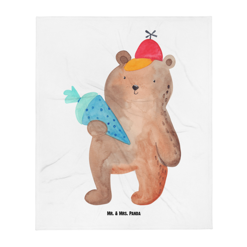 Babydecke Bär mit Schultüte Babydecke, Babygeschenk, Geschenk Geburt, Babyecke Kuscheldecke, Krabbeldecke, Bär, Teddy, Teddybär, Bär Motiv, Schultüte, Erster Schultag Geschenk, Einschulung Geschenk, Schule Geschenk, Grundschule, Schulanfang, Schulbeginn