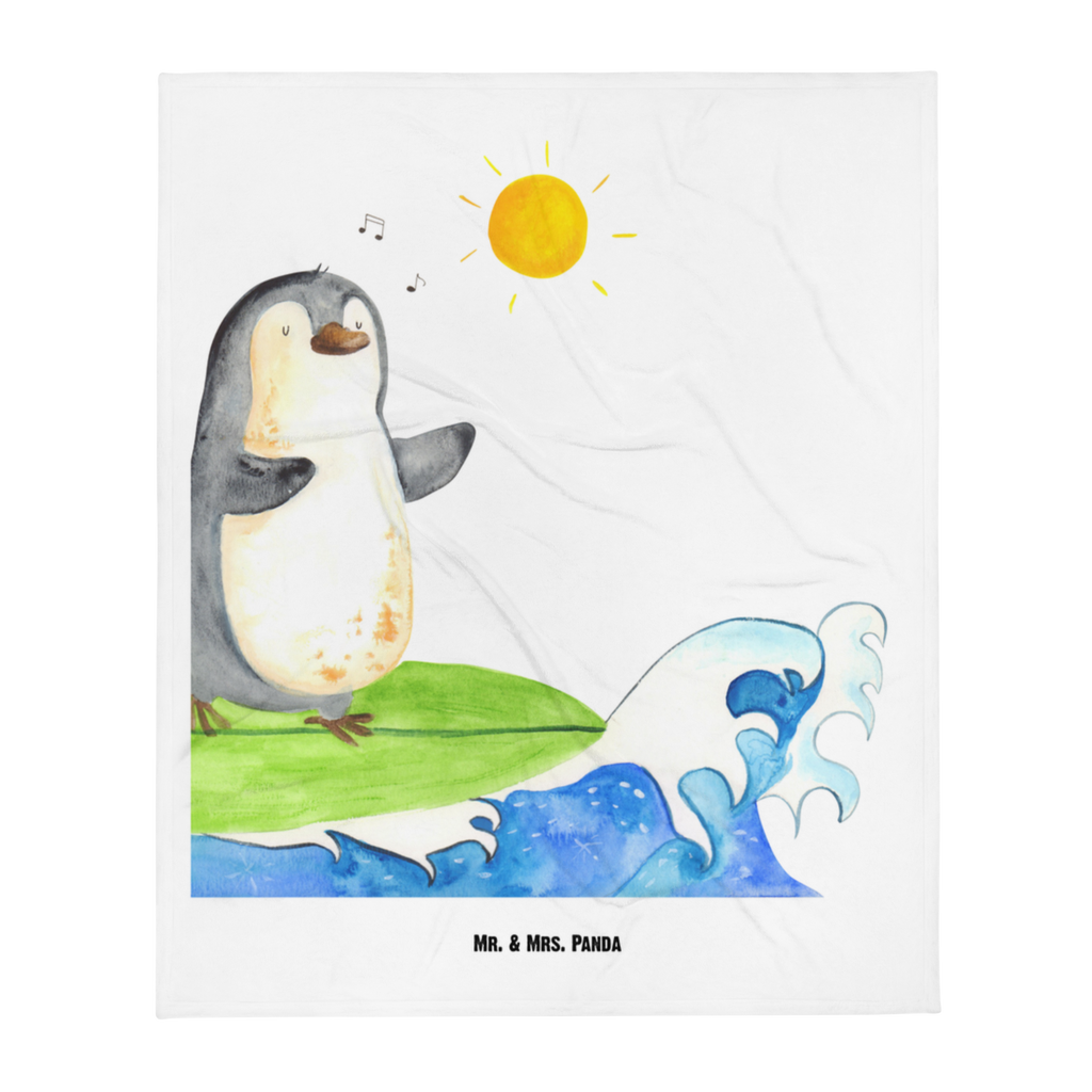 Babydecke Pinguin Surfer Pinguin, Pinguine, surfen, Surfer, Hawaii, Urlaub, Wellen, Wellen reiten, Portugal,  Babydecke, Babygeschenk, Geschenk Geburt, Babyecke Kuscheldecke, Krabbeldecke  Pinguin