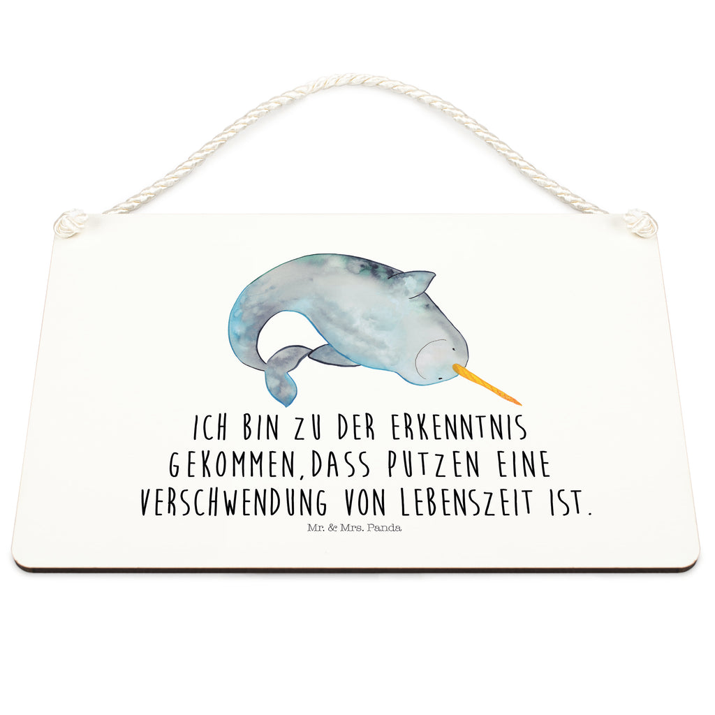 Deko Schild Narwal Narwal, Wal, Putzen, Hausfrau, Junggesellin, aufräumen, Kinderzimmer,  Schild, Türschild, Holzschild, Wandschild, Wanddeko  Meerestiere, Meer, Urlaub