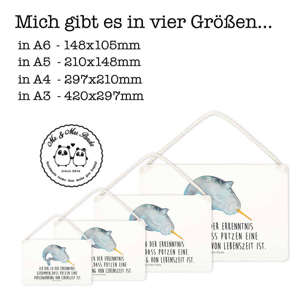 Deko Schild Narwal Narwal, Wal, Putzen, Hausfrau, Junggesellin, aufräumen, Kinderzimmer,  Schild, Türschild, Holzschild, Wandschild, Wanddeko  Meerestiere, Meer, Urlaub