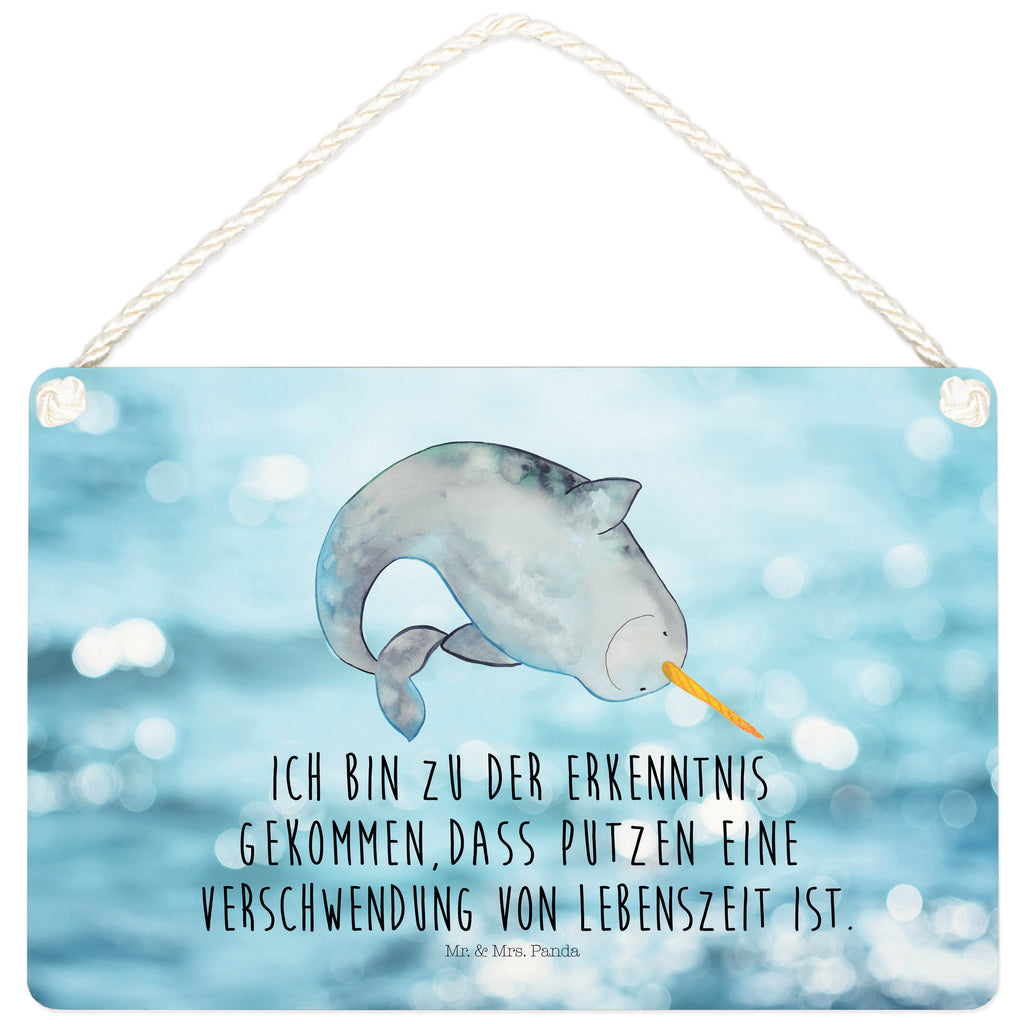 Deko Schild Narwal Narwal, Wal, Putzen, Hausfrau, Junggesellin, aufräumen, Kinderzimmer,  Schild, Türschild, Holzschild, Wandschild, Wanddeko  Meerestiere, Meer, Urlaub