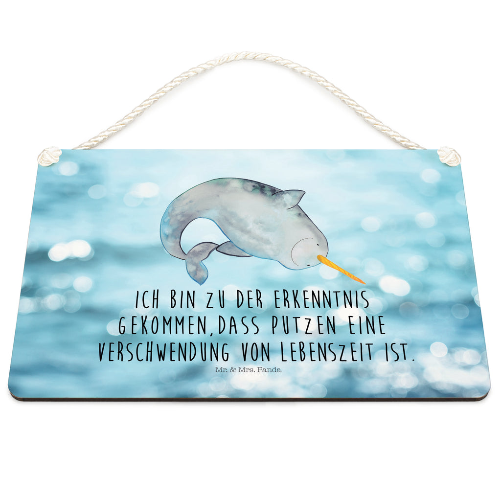 Deko Schild Narwal Narwal, Wal, Putzen, Hausfrau, Junggesellin, aufräumen, Kinderzimmer,  Schild, Türschild, Holzschild, Wandschild, Wanddeko  Meerestiere, Meer, Urlaub