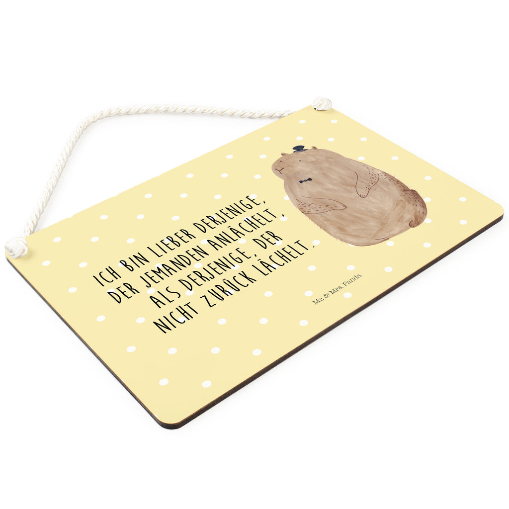 Deko Schild Murmeltier Murmeltier, Knigge, Fröhlichkeit, Freundlichkeit, Respekt, Anstand,  Schild, Türschild, Holzschild, Wandschild, Wanddeko  süße Tiermotive, gute Laune, lustige Sprüche, Tiere