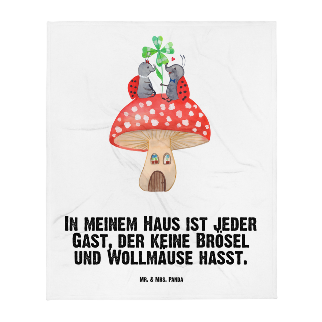 Babydecke Marienkäfer Paar Fliegenpilz Babydecke, Babygeschenk, Geschenk Geburt, Babyecke Kuscheldecke, Krabbeldecke, Tiermotive, Gute Laune, lustige Sprüche, Tiere, Haus, Wohnung, zuhause, Fliegenpilz, Marienkäfer, Fleigenpilzhaus