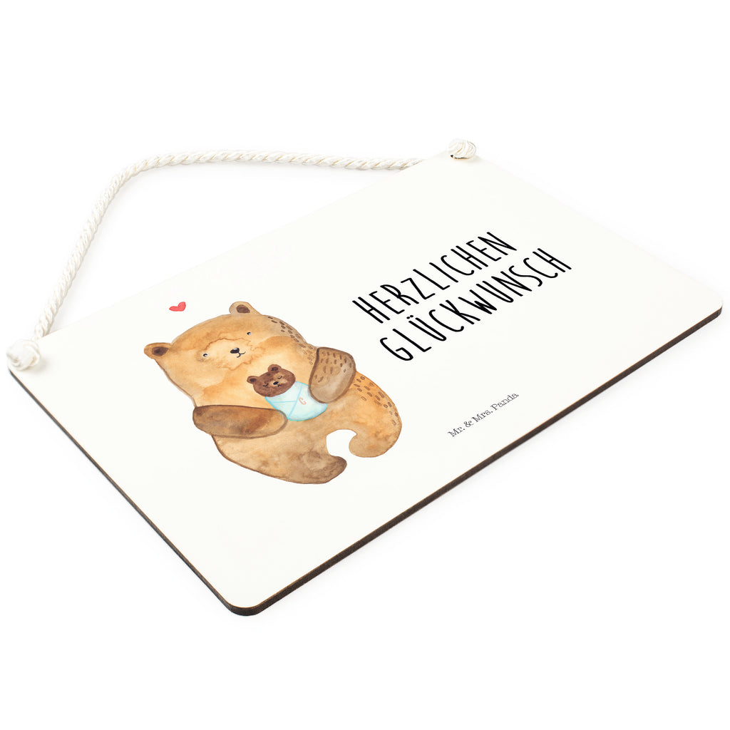 Deko Schild Bär mit Baby Bär, Eltern, Mutter, Baby, Taufe, Geburt, Nichte, Neffe, Enkel, Enkelin, Täufling, Geburtstag, Glückwunsch Schild, Türschild, Holzschild, Wandschild, Wanddeko  Bär, Teddy, Teddybär