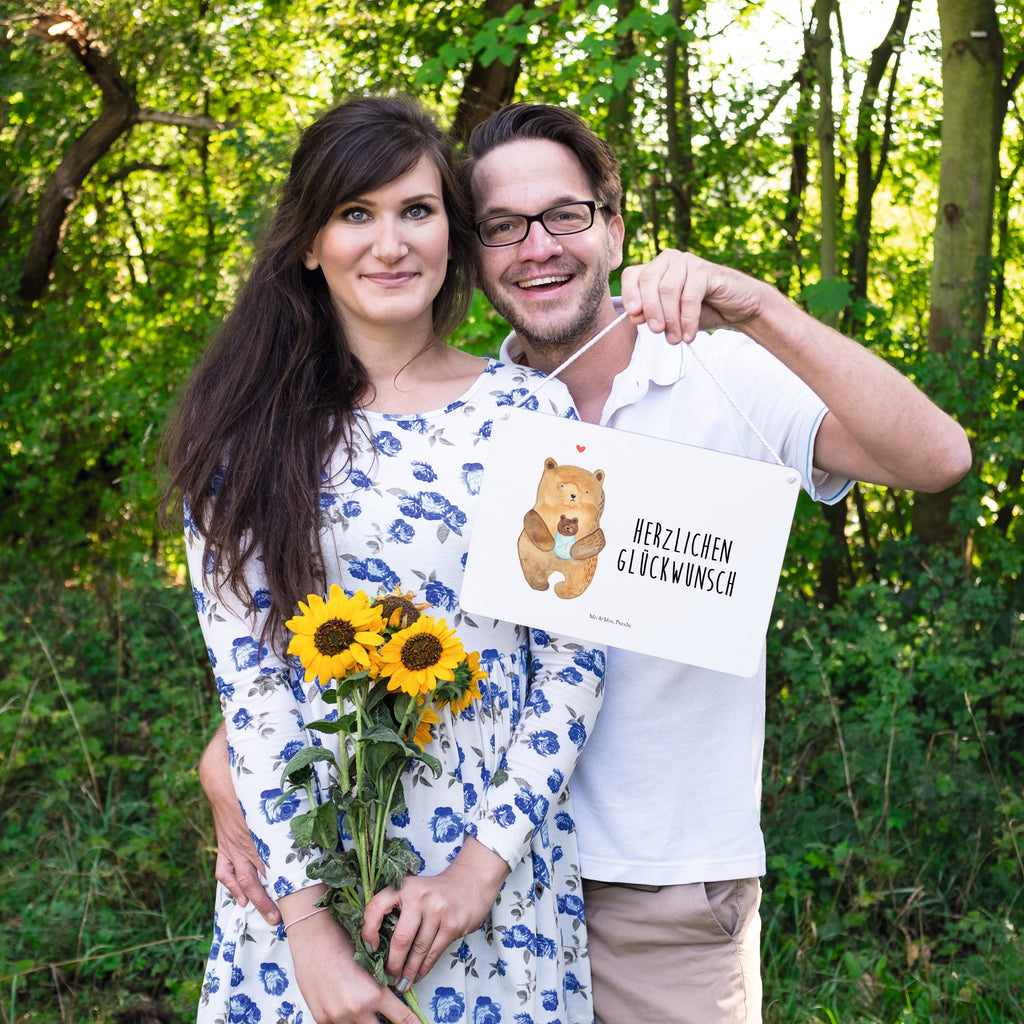Deko Schild Bär mit Baby Bär, Eltern, Mutter, Baby, Taufe, Geburt, Nichte, Neffe, Enkel, Enkelin, Täufling, Geburtstag, Glückwunsch Schild, Türschild, Holzschild, Wandschild, Wanddeko  Bär, Teddy, Teddybär