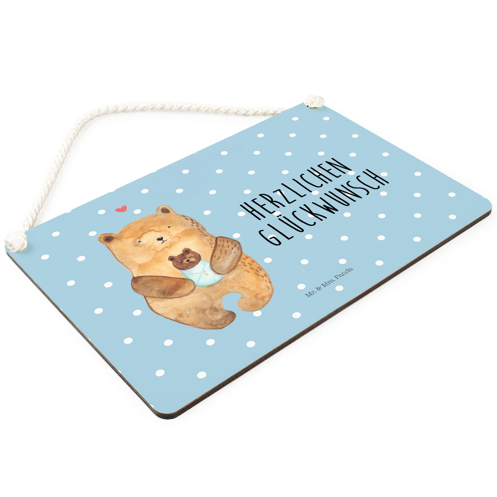 Deko Schild Bär mit Baby Bär, Eltern, Mutter, Baby, Taufe, Geburt, Nichte, Neffe, Enkel, Enkelin, Täufling, Geburtstag, Glückwunsch Schild, Türschild, Holzschild, Wandschild, Wanddeko  Bär, Teddy, Teddybär