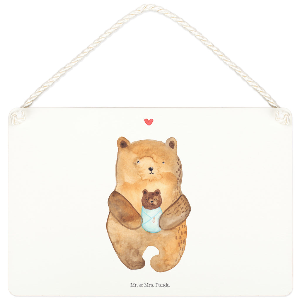 Deko Schild Bär mit Baby Bär, Eltern, Mutter, Baby, Taufe, Geburt, Nichte, Neffe, Enkel, Enkelin, Täufling, Geburtstag, Glückwunsch Schild, Türschild, Holzschild, Wandschild, Wanddeko  Bär, Teddy, Teddybär