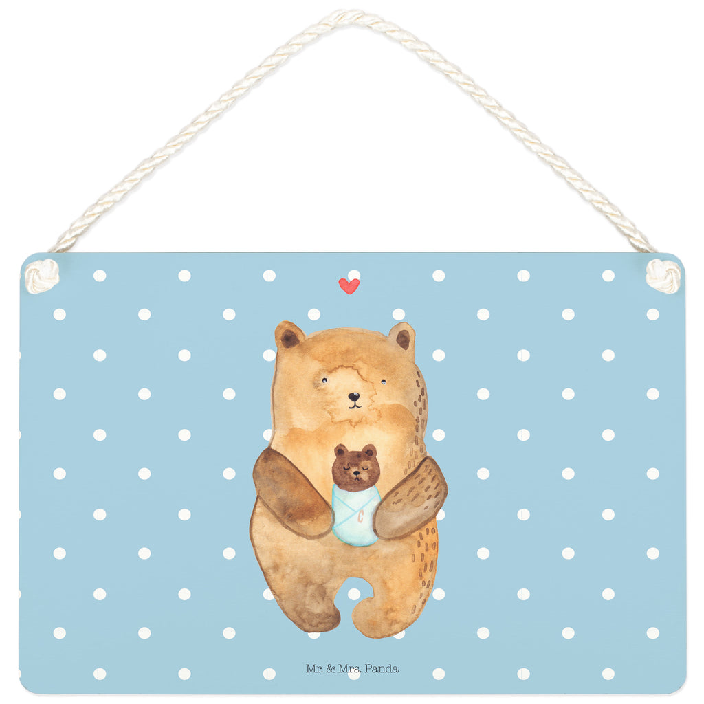 Deko Schild Bär mit Baby Bär, Eltern, Mutter, Baby, Taufe, Geburt, Nichte, Neffe, Enkel, Enkelin, Täufling, Geburtstag, Glückwunsch Schild, Türschild, Holzschild, Wandschild, Wanddeko  Bär, Teddy, Teddybär