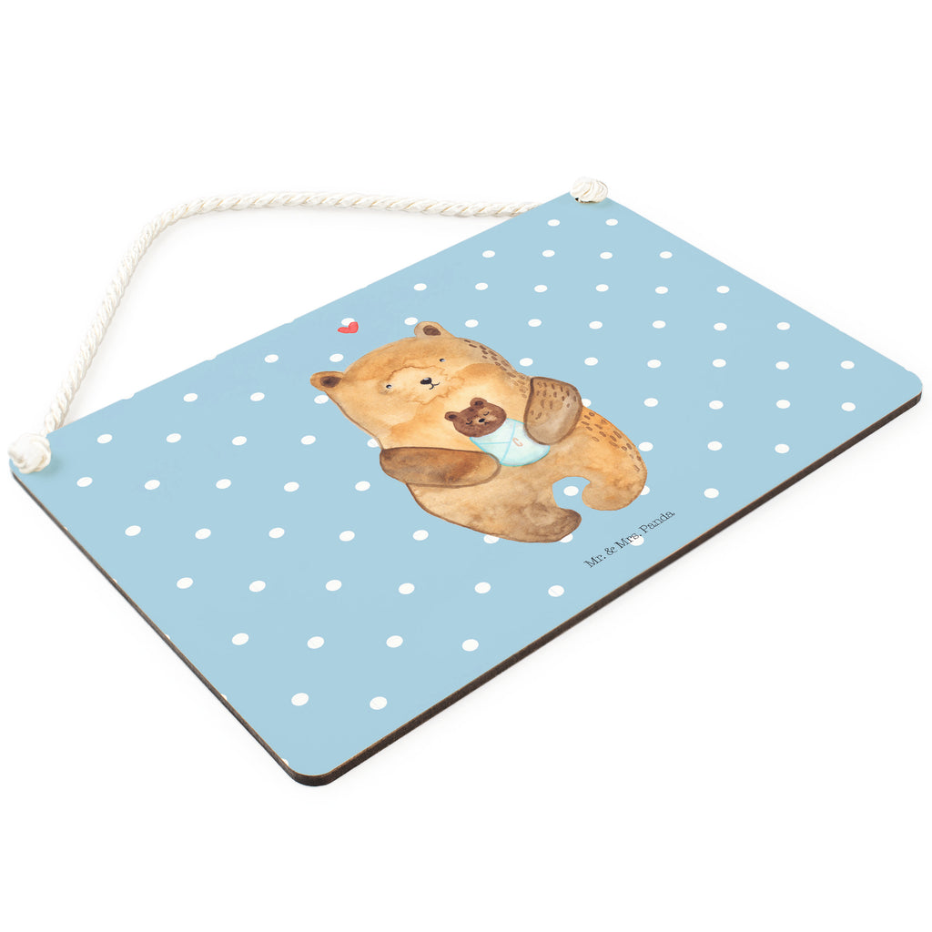 Deko Schild Bär mit Baby Bär, Eltern, Mutter, Baby, Taufe, Geburt, Nichte, Neffe, Enkel, Enkelin, Täufling, Geburtstag, Glückwunsch Schild, Türschild, Holzschild, Wandschild, Wanddeko  Bär, Teddy, Teddybär