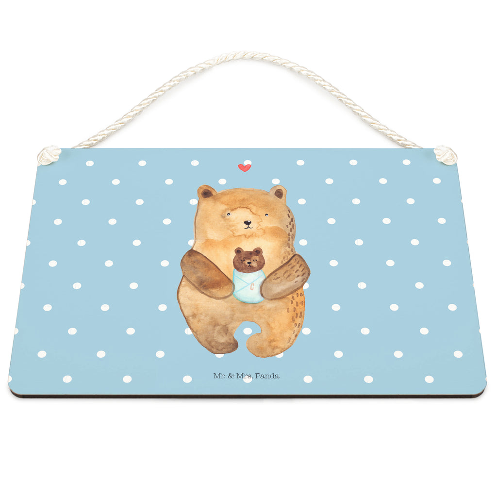 Deko Schild Bär mit Baby Bär, Eltern, Mutter, Baby, Taufe, Geburt, Nichte, Neffe, Enkel, Enkelin, Täufling, Geburtstag, Glückwunsch Schild, Türschild, Holzschild, Wandschild, Wanddeko  Bär, Teddy, Teddybär