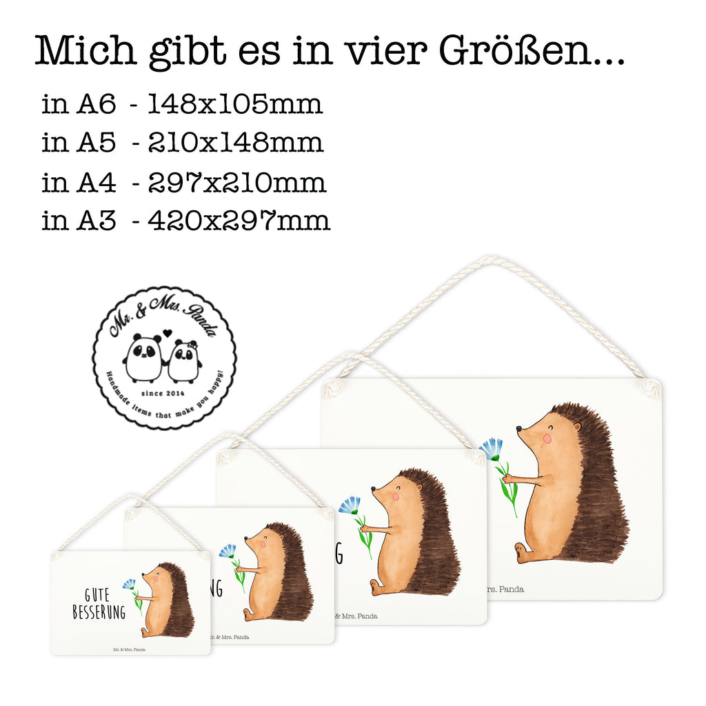 Deko Schild Igel mit Blume Igel, Gute Besserung, Genesungswünsche, Krankheit, Krankenhaus, krank, Besuch Schild, Türschild, Holzschild, Wandschild, Wanddeko  süße Tiermotive, gute Laune, lustige Sprüche, Tiere