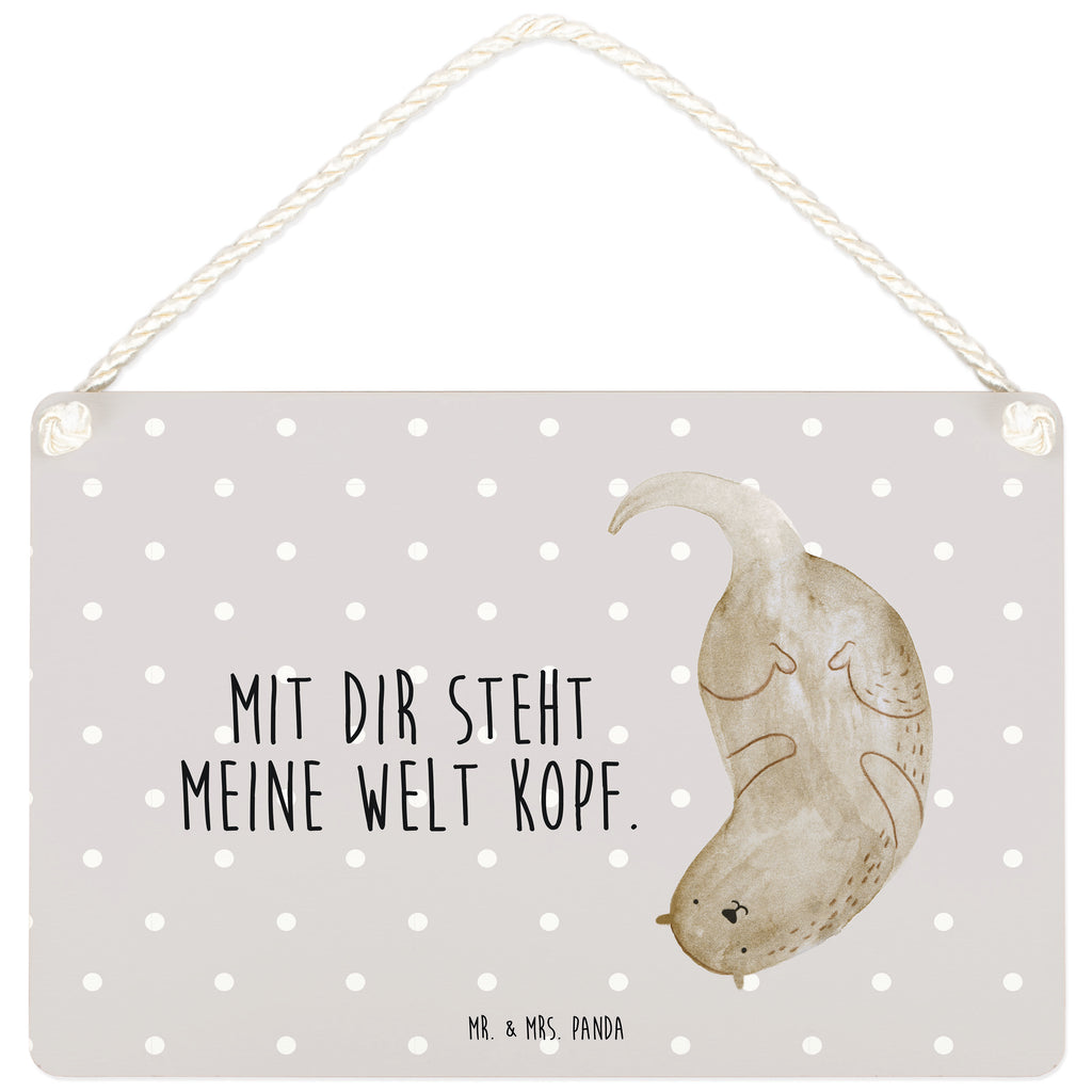 Deko Schild Otter kopfüber Otter Seeotter See Otter Schild, Türschild, Holzschild, Wandschild, Wanddeko  Otter,  Fischotter,  Seeotter