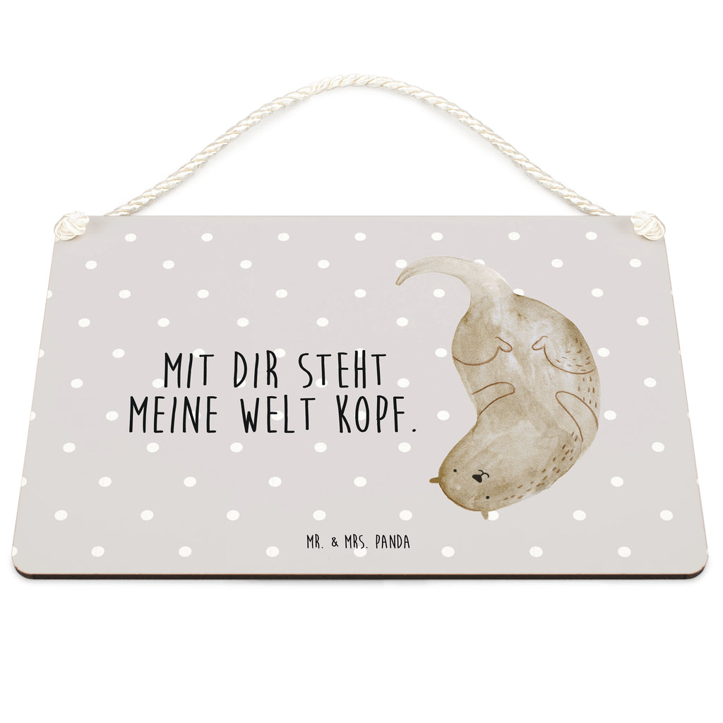 Deko Schild Otter kopfüber Otter Seeotter See Otter Schild, Türschild, Holzschild, Wandschild, Wanddeko  Otter,  Fischotter,  Seeotter