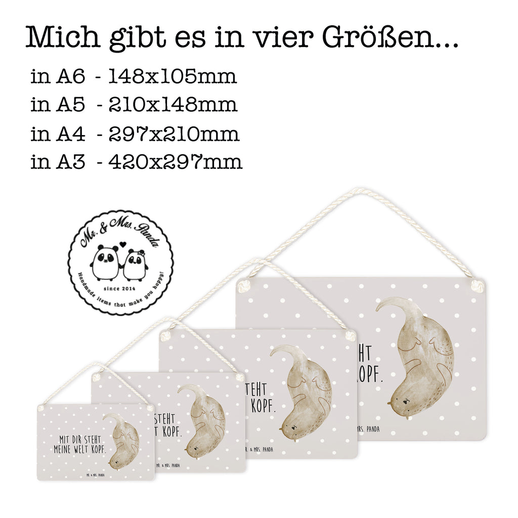 Deko Schild Otter kopfüber Otter Seeotter See Otter Schild, Türschild, Holzschild, Wandschild, Wanddeko  Otter,  Fischotter,  Seeotter