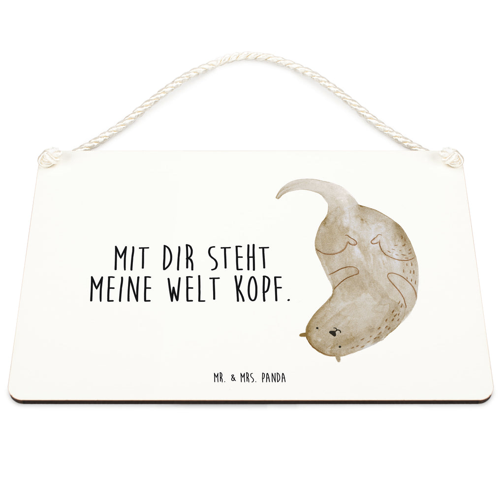 Deko Schild Otter kopfüber Otter Seeotter See Otter Schild, Türschild, Holzschild, Wandschild, Wanddeko  Otter,  Fischotter,  Seeotter