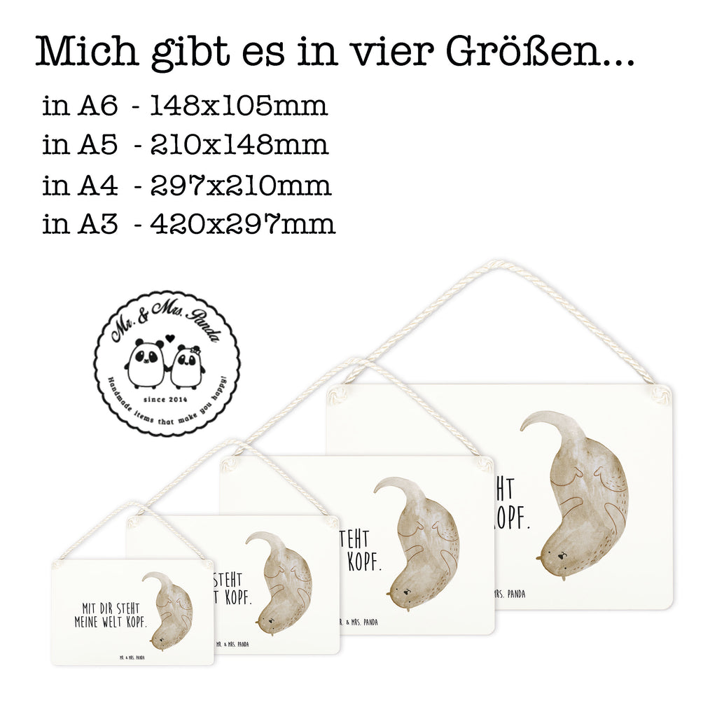 Deko Schild Otter kopfüber Otter Seeotter See Otter Schild, Türschild, Holzschild, Wandschild, Wanddeko  Otter,  Fischotter,  Seeotter