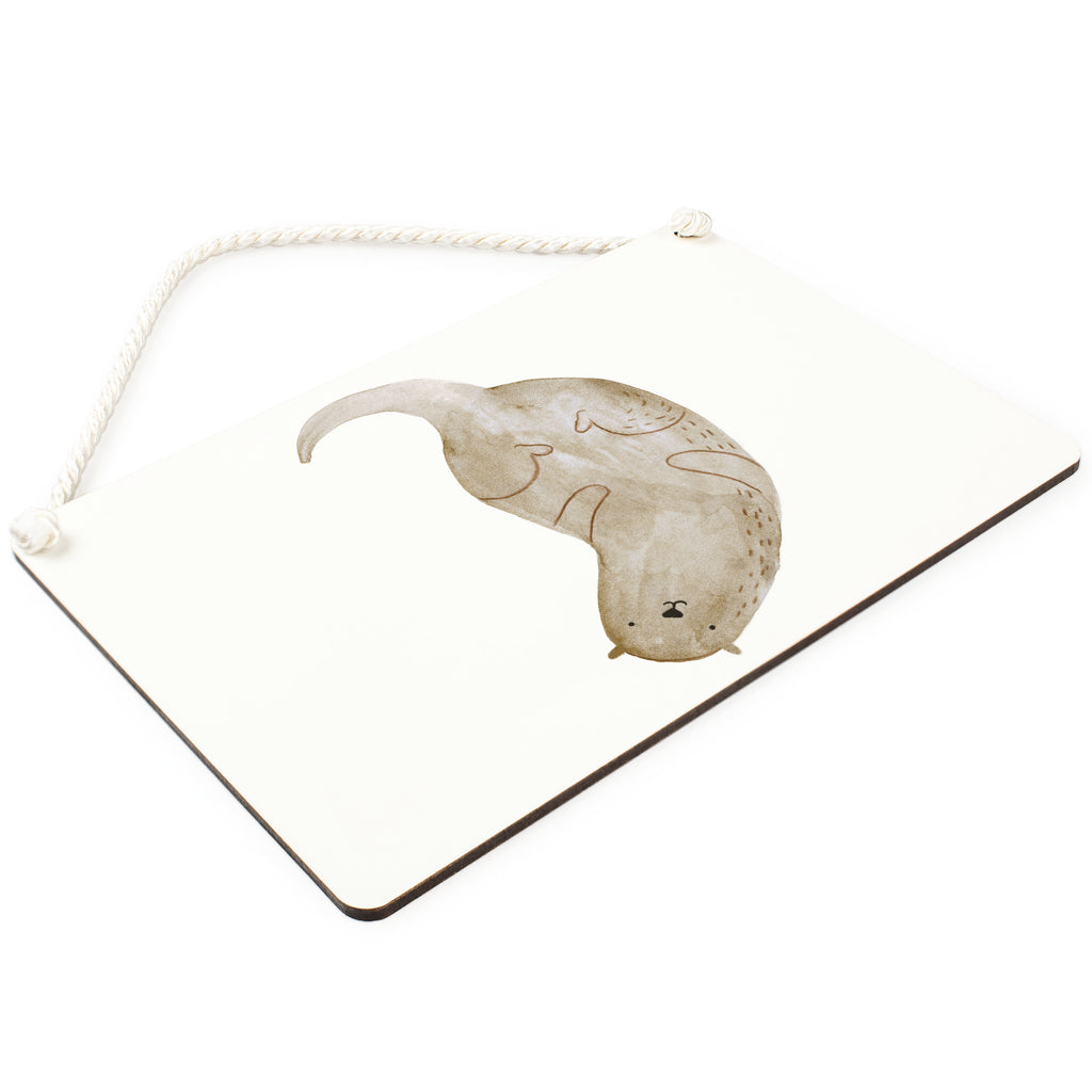 Deko Schild Otter kopfüber Otter Seeotter See Otter Schild, Türschild, Holzschild, Wandschild, Wanddeko  Otter,  Fischotter,  Seeotter