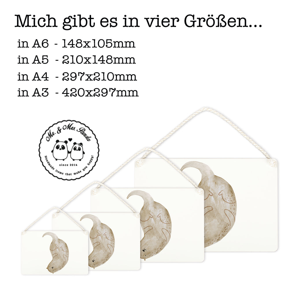 Deko Schild Otter kopfüber Otter Seeotter See Otter Schild, Türschild, Holzschild, Wandschild, Wanddeko  Otter,  Fischotter,  Seeotter